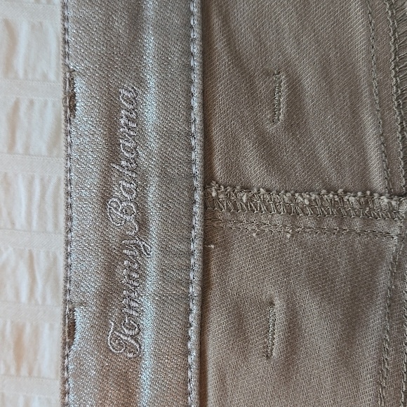 NWT TOMMY BAHAMA High Rise Ankle Jeans Metallic Gold Denim Sz 16 - Picture 9 of 14